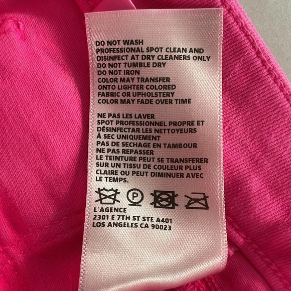 L’Agence Margot Coated Skinny Jeans Rose Pink High Rise Cropped Stretch Size 26 - Picture 11 of 16